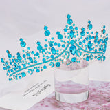 TOBATOBA Sky Blue Tiara Crowns Royal Queen Crown Crystal Wedding Tiaras for Women Princess Rhinestone Crown Wedding Tiaras for Bride Halloween Crowns for Women Quinceanera Headpieces for Prom Party