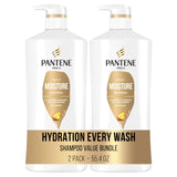 Pantene Daily Moisture Renewal Shampoo with Hair Mask Treatment, Pro-V for Dry Damaged Hair, Antioxidant-Rich, Hydrating & Nourishing, Safe for Color-Treated Hair, 27.7 Fl Oz Each, 2 Pack