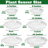 12 Pack Clear Plastic Plant Saucers (10 inch) Drip Trays Plant Plate Dish for Indoor Planters Flower Pots, Bulk