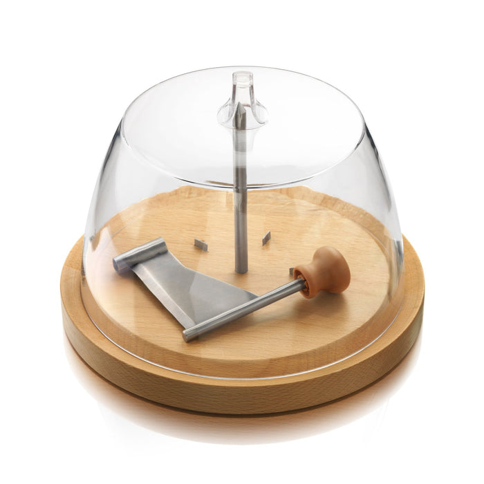 BOSKA Holland Cheese Curler with Dome Lid, European Beech Wood, Also for Chocolate, Explore Collection