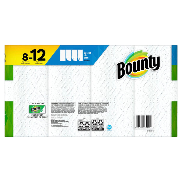 Bounty® Select-A-Size® 2-Ply Paper Towels, 83 Sheets Per Roll, Pack Of 8 Rolls