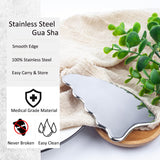 wuyaoyao Gua Sha Scraping Tool, Stainless Steel Therapy Massage Tool, Lymphatic Drainage Gua Sha Board for Anti Cellulite, Muscles Pain Relief Tool for Spa Acupuncture Trigger Point Treatment