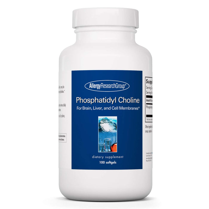 Allergy Research Group Phosphatidyl Choline Supplement – Lecithin Capsules, Digestive Enzymes for Liver, Fat Digestion Support, Choline Supplements for Fatty Liver, 1540mg Softgels – 100 Count