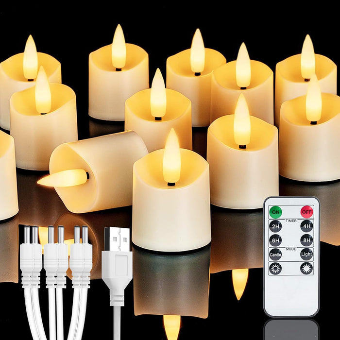 Homemory 6 PCS Rechargeable LED Flameless Votive Tea Lights