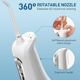 ZPN Water Dental Flosser Cordless for Teeth Cleaning，with 4 Modes Oral Irrigator, 5 Replaceable Jet Tips, Portable and Rechargeable IPX7 Waterproof Teeth Cleaner for Home and Travel (White)