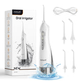 Water Flosser Cordless, Mornwell Water Flossers for Teeth - 300ML Tank and 4 Jet Tips, 3 Modes Portable Dental Oral Irrigator, Braces Care, Rechargeable Waterproof Portable Water Flosser, White