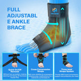 Healrecux Ankle Brace for Sprained Ankle, Upgraded Lightweight Lace-Free Ankle Support for Women Men, Metal Springs Splint Ankle Stabilizer Brace for Basketball Volleyball Tennis Sports