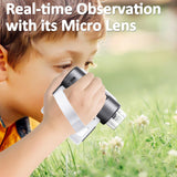 WINWEND Microscope for Kids - 1000X Portable Handheld Kids Mini Microscope | Telescope with Photo and Video Educational Science Toys | Age 3 4 5 6 7 8 9 10 11 12 Years Old Kids Christmas Birthday Gift