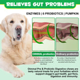 Probiotics for Dogs Digestive Health, Digestive Probiotic Soft Chews for Dogs, Dog Probiotics and Digestive Enzymes, 120 Dog Probiotics Chews Omega-3 & 6, Vitamin, Improve Digestion, Immunity