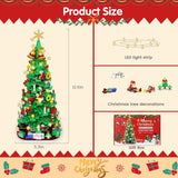 Advent Calendar 2024 Christmas Tree Building Set with LED light, 1100+ Pieces Surprise Christmas Countdown Advent Calendar, 24 Days Stocking Stuffers Christmas Gifts for Adults Kids