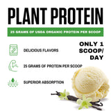 vedge Certified Organic Plant Protein Vanilla Ice Cream (20 Servings) - Plant-Based Vegan Protein Powder, USDA Organic, Gluten Free, Non Dairy Nutrition Plant Protein