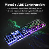 HUO JI E-Yooso Z-88 Wired Typewriter Style Mechanical Gaming Keyboard, Programmable RGB Backlit, Blue Switches - Clicky, Detachable USB-C Cable, Retro 104 Keys for PC, Mac, Black