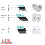 TENS Unit Pads - Premium Quality Snap Replacement Electrodes for TENS and EMS Electrotherapy - Self Adhesive Reusable Patches up to 30 Times (20 Pads) Combo (S, L, XL)