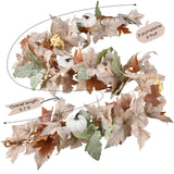 DearHouse Fall Garland Maple Leaf, 5.9Ft Hanging Vine Garland Artificial Autumn Foliage Garland Thanksgiving Decor for Home Wedding Fireplace Party Christmas (White)