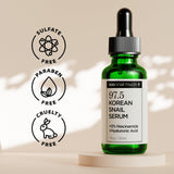 Soo Snail Mucin 97.5% Snail Mucin Serum - Korean Niacinamide Serum - Glass Skin K Beauty Skincare Routine - Cruelty Free Skin Care for Anti Aging 1oz