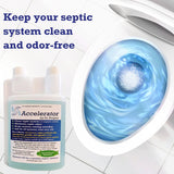 Dr. Pooper Accelerator Septic Tank Treatment - Environment-Friendly Septic System Maintenance Liquid - Eliminates Odors - Clears Organic Solids in Tanks & Drain Fields - Safe for All Septic Systems