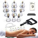 Cupping Therapy Set,12 Therapy Cups Cupping Set with Pump, Professional Chinese Cupping Therapy Sets Hijama Cupping Massage Kit