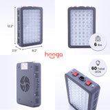 Hooga Red Light Therapy for Face and Body, Red 660nm Near Infrared 850nm, 60 LEDs, High Power Panel for Pain Relief, Sleep, Skin Health, Anti-Aging, Energy, Recovery. Hanging Kit Included. HG300.