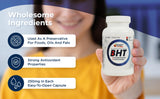 Wholesale Nutrition BHT Capsules - 250mg, 180 Caps (6 Month Supply), Antioxidant & Preservative, Non-GMO, Gluten-Free, 100% Made in The USA