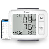 iHealth Push Wrist Blood Pressure Monitor, Digital Bluetooth Blood Pressure Machine with Large Display and Portable Carrying Case for at Home and Travel Use