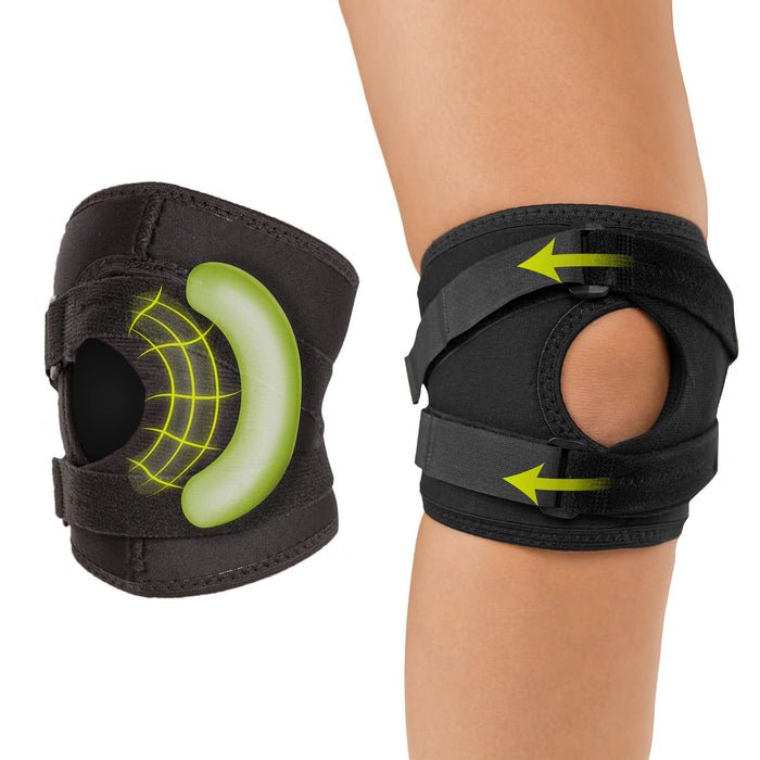 BraceAbility Patellar Tracking Pain Short Knee Brace - XXL Running, Exercise, Athletic Support Sleeve Stabilizer for After Kneecap Dislocation, Tendonitis, Patellofemoral, MCL/LCL Injuries (2XL)