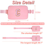 Uygafly Christmas Gifts for Girls Teen,Belt Bag for Women Girls Initial Crossbody Bag Waist Packs Teens Fanny Pack,Personalized Accessories for Preppy Cute Stuff Gifts for Teens Girls Kids | Peach,C