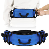 RHINO VALLEY Gait Belt Transfer Belt for Senior with 7 Handles, Lift Belt with Quick Release Buckle, 59" Anti-Slip Transfer Belt for Elderly, Medical Nursing Safety Patient Assist, Blue & Black