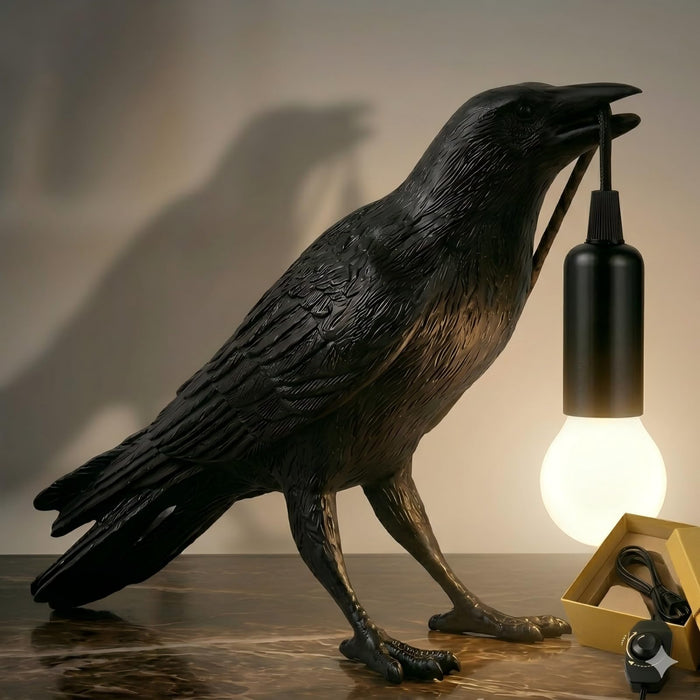 OVANUS Crow Lamp Gothic Decor, Raven Table Night Light with Adjustab