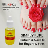 Bliss Kiss | Crisp Fragrance | Nail Oil Cuticle Dropper w/Vitamin E & Jojoba⏤Nail Strengthener Nail Growth Treatment for Brittle Peeling Breaking Thin Nails | 0.5oz |