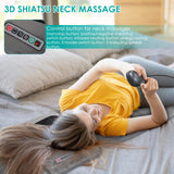 Full Body Massage Mat with Heat & Movable Shiatsu Neck Back Massager Pillow, Upgraded Massage Mattress Pad with 10 Vibration Motors, 2 Heating Pads & 9 Massage Modes, for Neck Back Leg Pain Relief