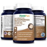 NusaPure Glucomannan 20,000 mg per Serving 200 VCaps (20:1 Extract, BioPerine Non-GMO, Gluten Free) Konjac Root
