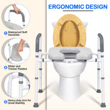 Bogural Raised Toilet Seat with Handles, Height Adjustable Elevated Toilet Seat Riser, 400 lbs Toilet Seat Riser for Seniors, Disabled and Pregnant, Fit Any Toliet