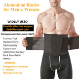 Abdominal Binder for Post Surgery & Postpartum Recovery, Abdomen Hernia Support Belt for Women & Men (Black, X-Large)