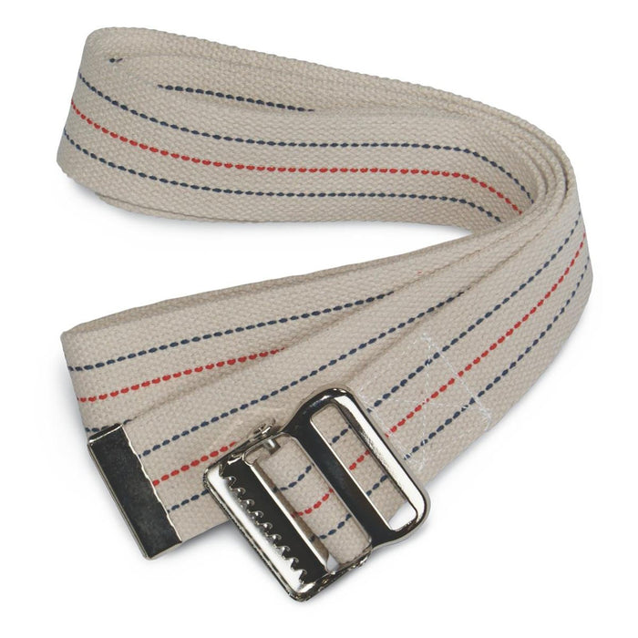 Sammons Preston Gait Belt with Metal Buckle, 2" Wide, 100"L, Heavy Duty Gait Transfer Belt, Patient Transfer, Essential Walking & Transport Assistant for Elderly, Disabled, & Patients, Neutral Stripe