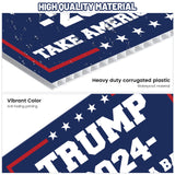 Subacy 2 PCS Trump 2024 Yard Sign 17.3 * 11.8 Inches, Double Sided Trump Yard Signs with Metal H-Stake, Take America Back Signs, Outdoor Lawn Yard Signs Decorations (Blue+White)