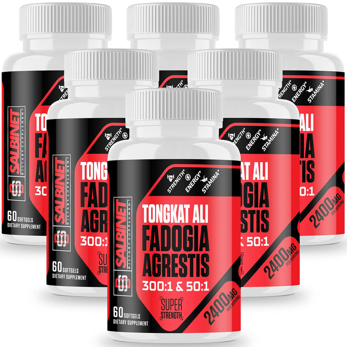 2400mg Fadogia Agrestis Tongkat Ali Supplements - Third Party Tested - 1400mg Fadogia Agrestis & 1000mg Tongkat Ali, Maximum Strength, Muscle Mass & Athletic Performance, 6 Packs