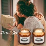 2 Pack Candles for Home Scented Grapefruit & Teak Tobacco Scented Candles 15.5 oz 210 Hours Long Lasting Time Clear Aromatherapy Candles Soy Candles Gifts for Women and Men