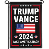 NASIAN Trump Vance 2024 Garden Flag Take America Back Garden Flag Trump Vance 2024 Yard Signs Patriotic American Garden Flags for Outside 12x18 Double Sided Outdoor House Lawn Decorations Banner