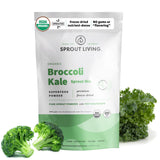Sprout Living Broccoli and Kale Organic Sprout Mix, Freeze Dried Superfood Greens Powder, 100% Pure, Vegan, Non-GMO, Gluten Free (4 ounces, 32 servings)