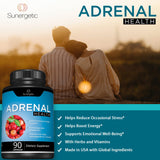 Premium Adrenal Support Supplement - Adrenal Formula for Energy, Adrenal Health & Mood – Adrenal Complex Includes Ashwagandha, L-Tyrosine, Holy Basil & Acerola –90 Capsules