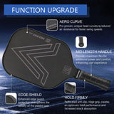 YC DGYCASI 16mm Pickleball Paddles Professional, 2023 USAPA Approved, Carbon Fiber Surface (CFS), Polypropylene Lightweight Honeycomb Core, with Cover Case Black