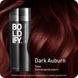 BOLDIFY Hair Fibers (28g) Fill In Fine and Thinning Hair for an Instantly Thicker & Fuller Look - Best Value & Superior Formula -14 Shades for Women & Men - DARK AUBURN