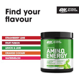 Optimum Nutrition Amino Energy Drink Mix - Lemon Lime Flavor, 30 Servings