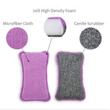 UPSTAR Microfiber Scrubber Sponge, Non-Scratch Kitchen Scrubbies, Dishwashing and Bathroom Sponges, Size.S Pack of 8