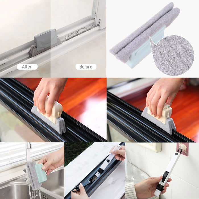 Magic Window Track Cleaner, Window Groove Cleaning Brush Tools Set