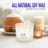 All-Natural Scented Soy Candle | Vanilla Lavender | Fresh Cut Lavender and Warm Vanilla | Large 12 Ounce Three Wick Candle | Long Burn time | Includes Bamboo Lid and Gift Box | HHI Candles