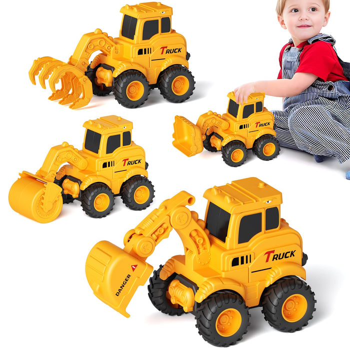 Olbyefly Construction Toys for 2 3 4 5 6 + Year Old Boys Kids Toddlers Girls, Sandbox Excavator Toy Trucks Construction Truck Toys Vehicles Bulldozer Road Roller Toy Christmas Birthday Gifts for Boys
