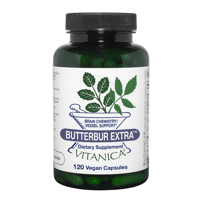 Vitanica, Butterbur Extra, Brain Chemistry and Vessel Support, Vegan, 120 Capsules