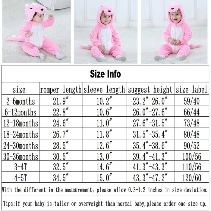 Baby Pink Dinosaur Costumes Unisex Toddler Outfit Halloween Dress Up Romper 18-24 Months