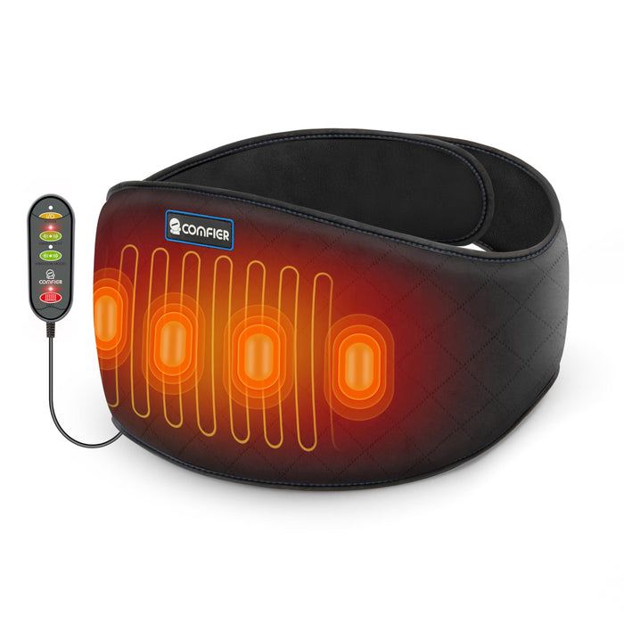 COMFIER Heating Pad with Massager, Lower Back Massager for Back Pain with 2 Heat Levels & 3 Massage Modes, Heated Waist Massage Belt for Abdominal, Lumbar,Fit for Women,Men